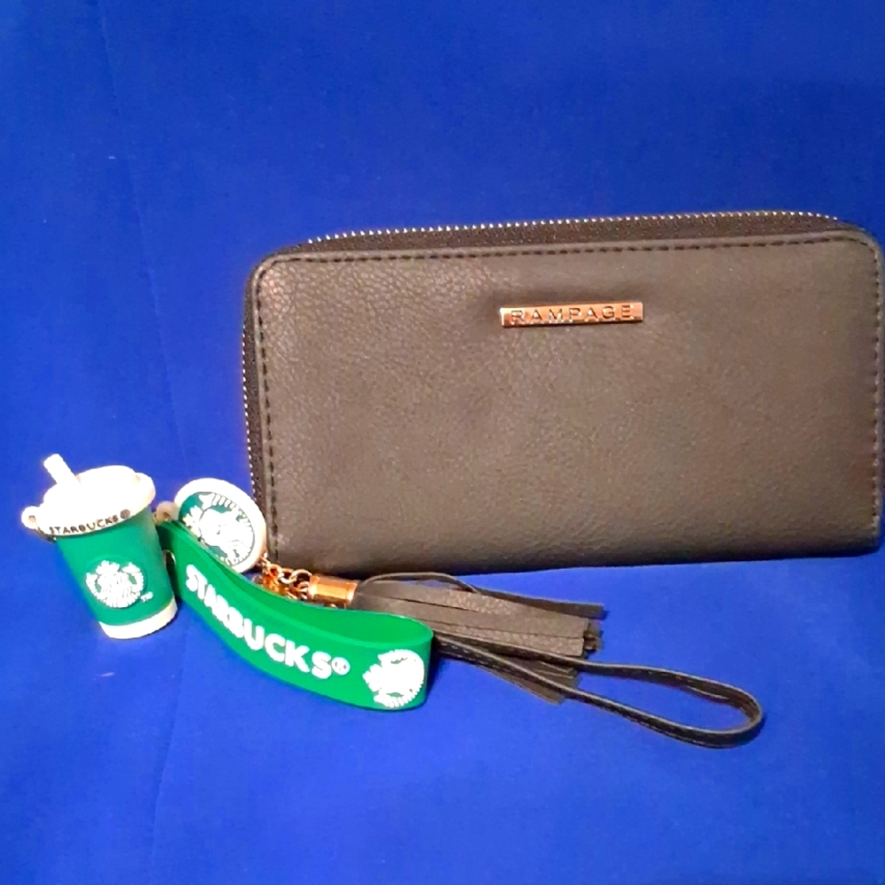 Rampage Black Wallet with Tassel and Keychain